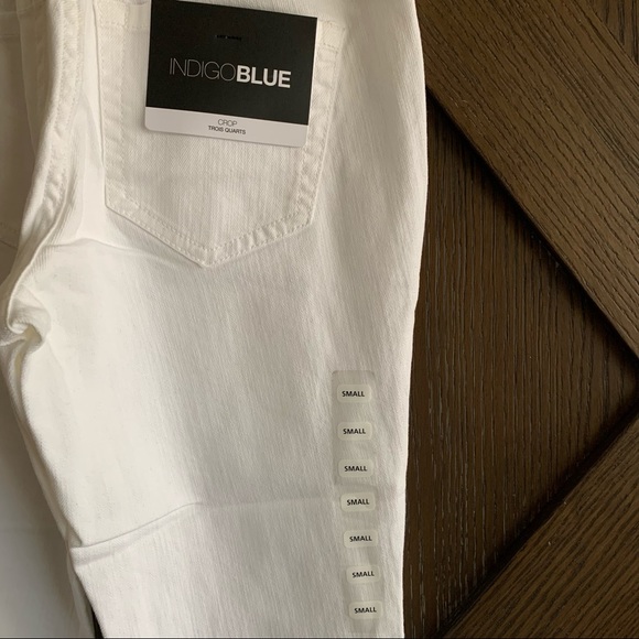 🎉HP🎉 Indigo Blue | White Cuffed Maternity Jeans - Picture 2 of 6